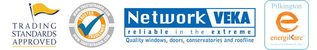 Logos About Us - Trading Standards Approved, Network Veka & Pilkington Energicare